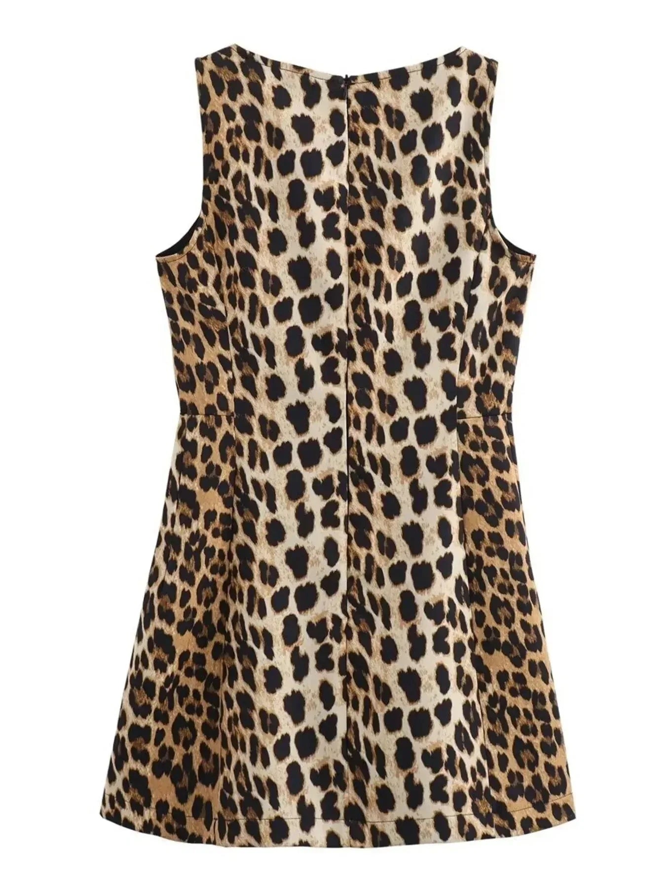 Leopard Print Sleeveless : Mini Dress S / Leopard