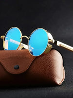Fashion Round Sun Glasses Black Gray