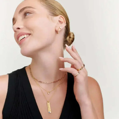 Personalized Vertical Necklace, Mother's Day Gift Rose Gold / 5 Pendant