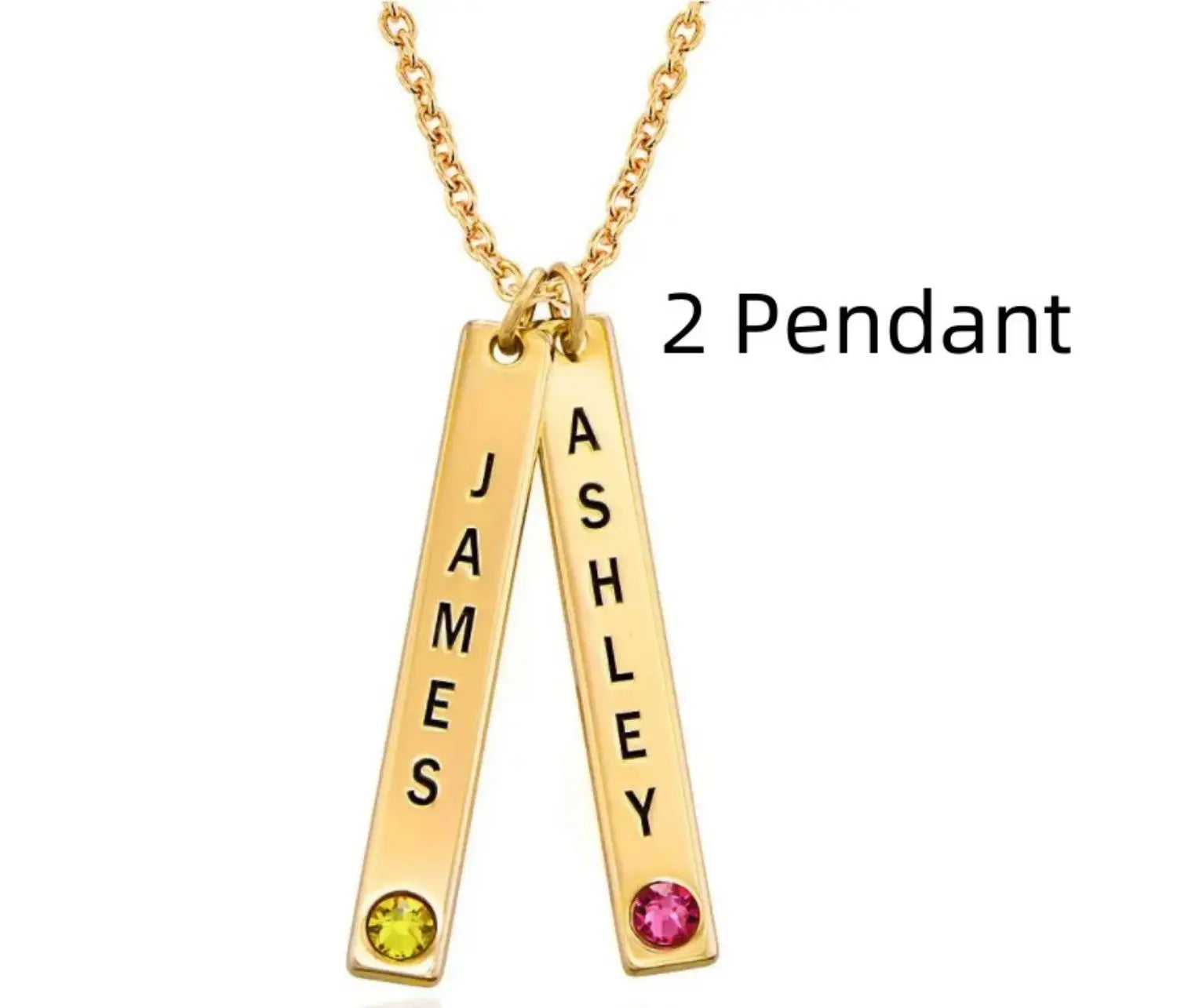 Personalized Vertical Necklace, Mother's Day Gift