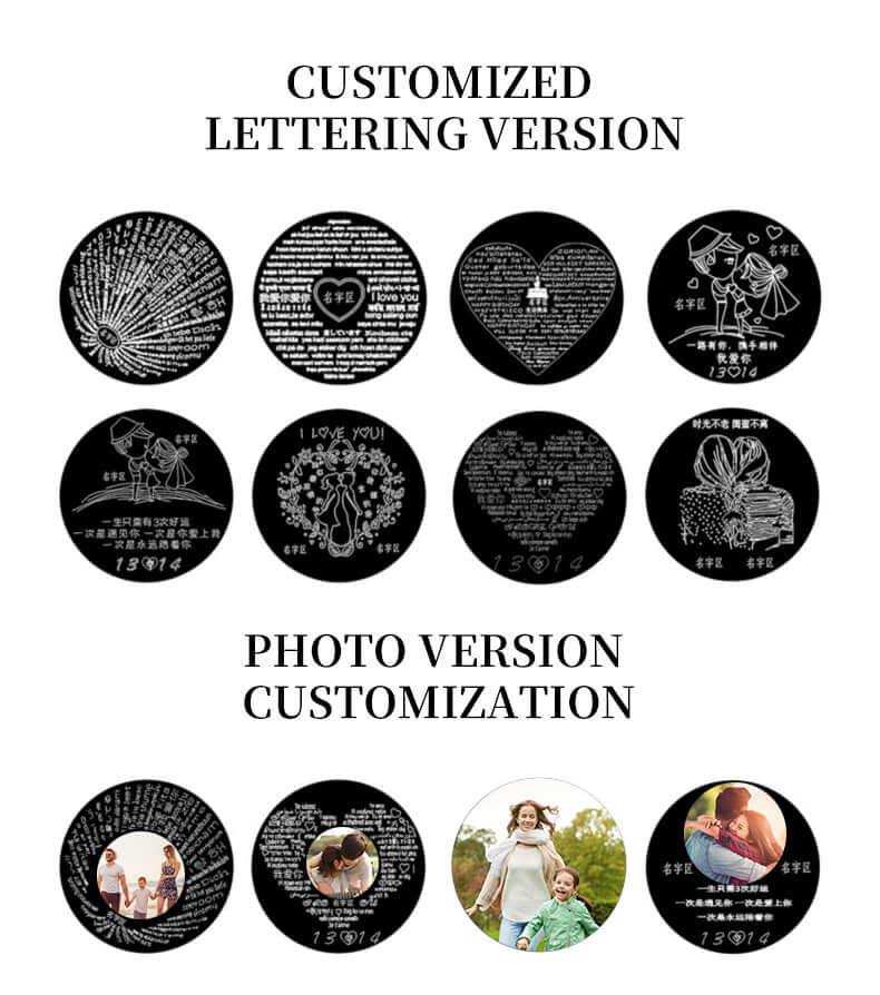 Couple bracelet with 100 different voices I love you engraved high-definition color photo projection bracelet eprolo