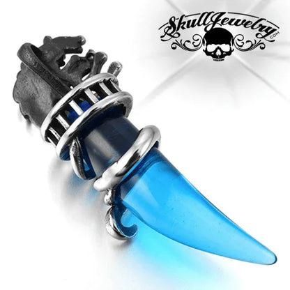 Wolf Tooth Pendant (4 Colors to Choose From) Blue Pendant Only (p012-BLUE)