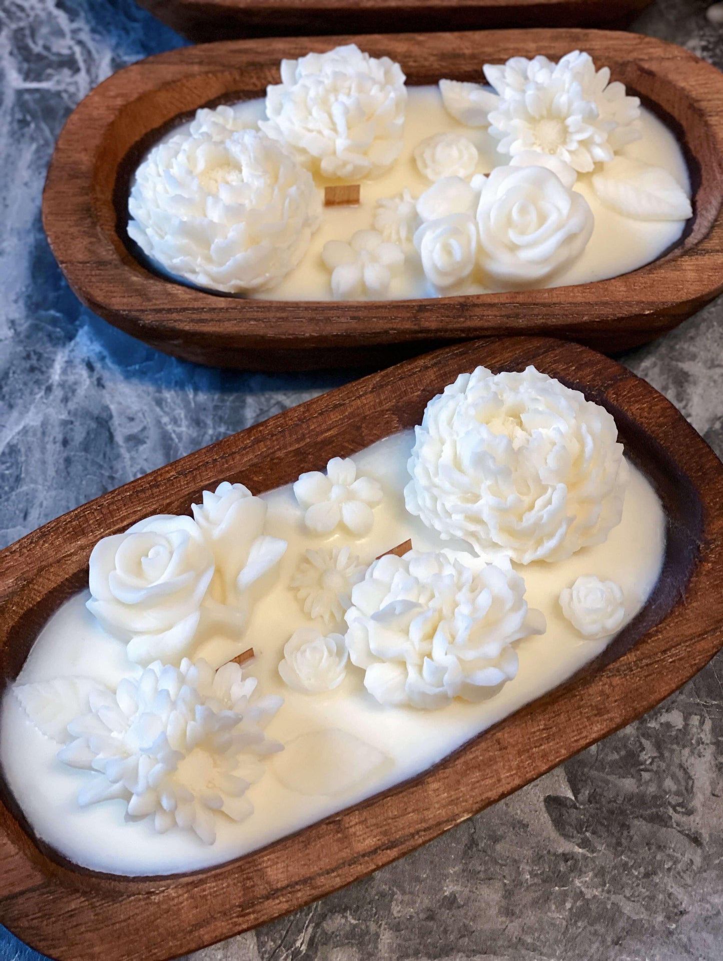 Botanical Garden Scented Dough Bowl Candle White Tea / B