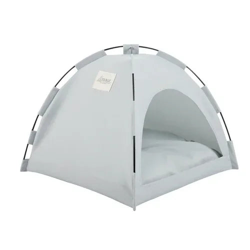 Cat Tent Cooling Mat Dog House Pet Sofa Camping Dog Bed With Cushion S / Green grey