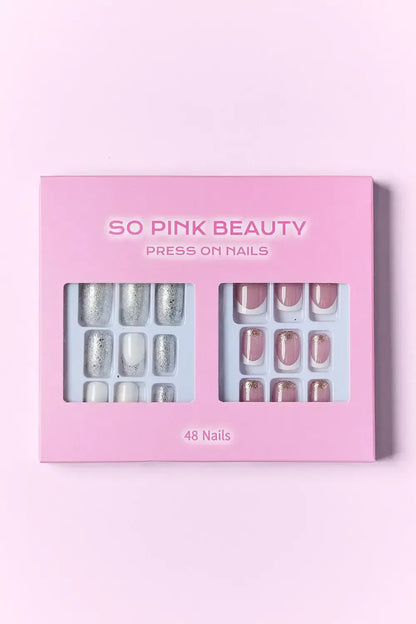 SO PINK BEAUTY Press On Nails 2 Packs Polished Petals / One Size