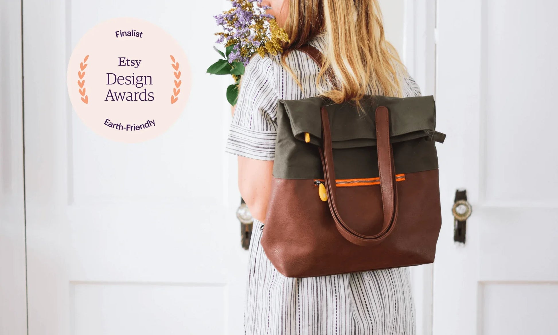 Greenpoint Convertible Backpack Purse Brown Tweed/Maple