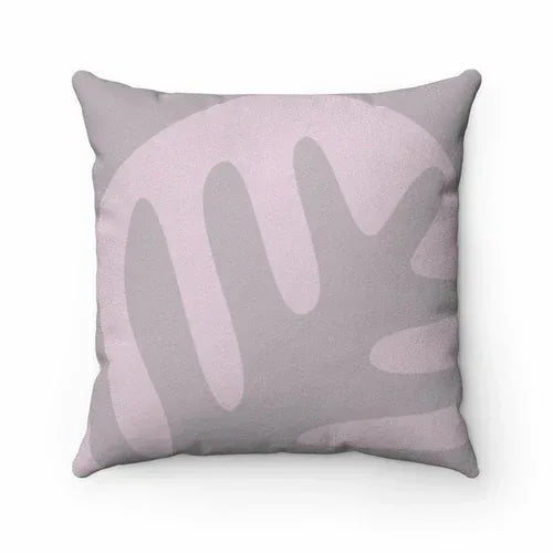 Abstract Pink Leaf Double Sided Print Faux Suede Home Decor Cushion 14" × 14"