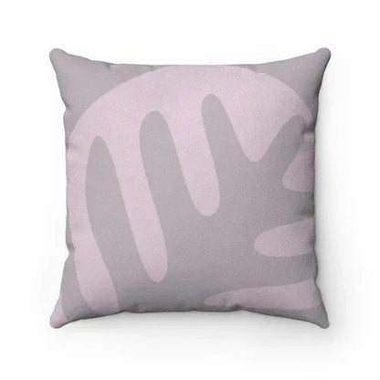 Abstract Pink Leaf Double Sided Print Faux Suede Home Decor Cushion 14" × 14"