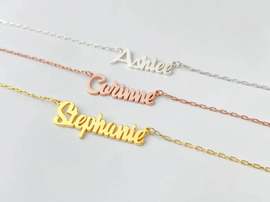 Name Necklace - personalized name necklace Gold