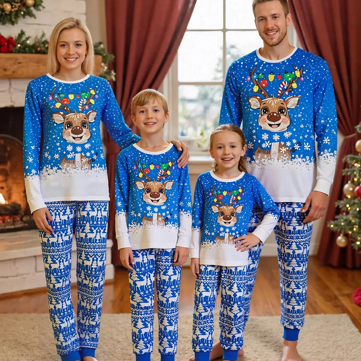 Matching Christmas family pajama set