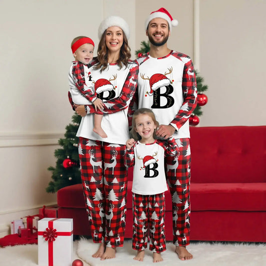Matching family Christmas plaid long sleeve pajama set