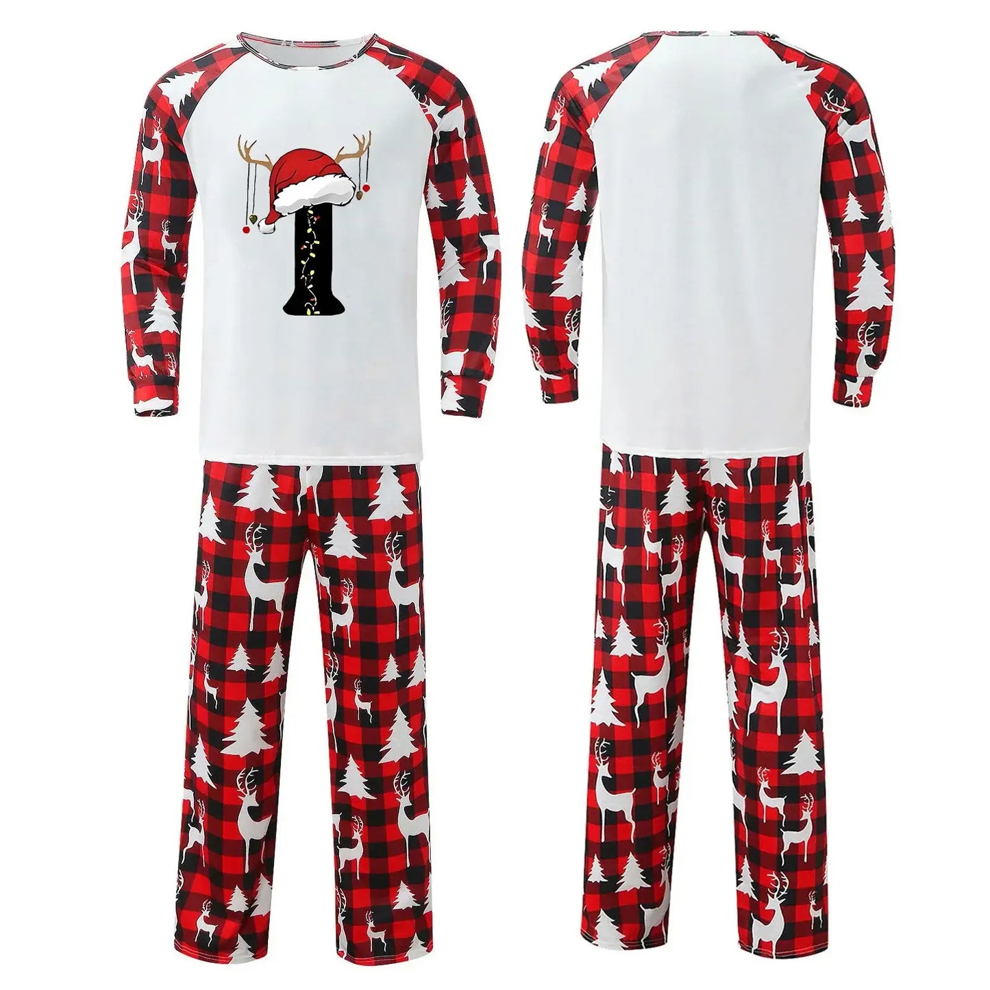 Matching family Christmas plaid long sleeve pajama set