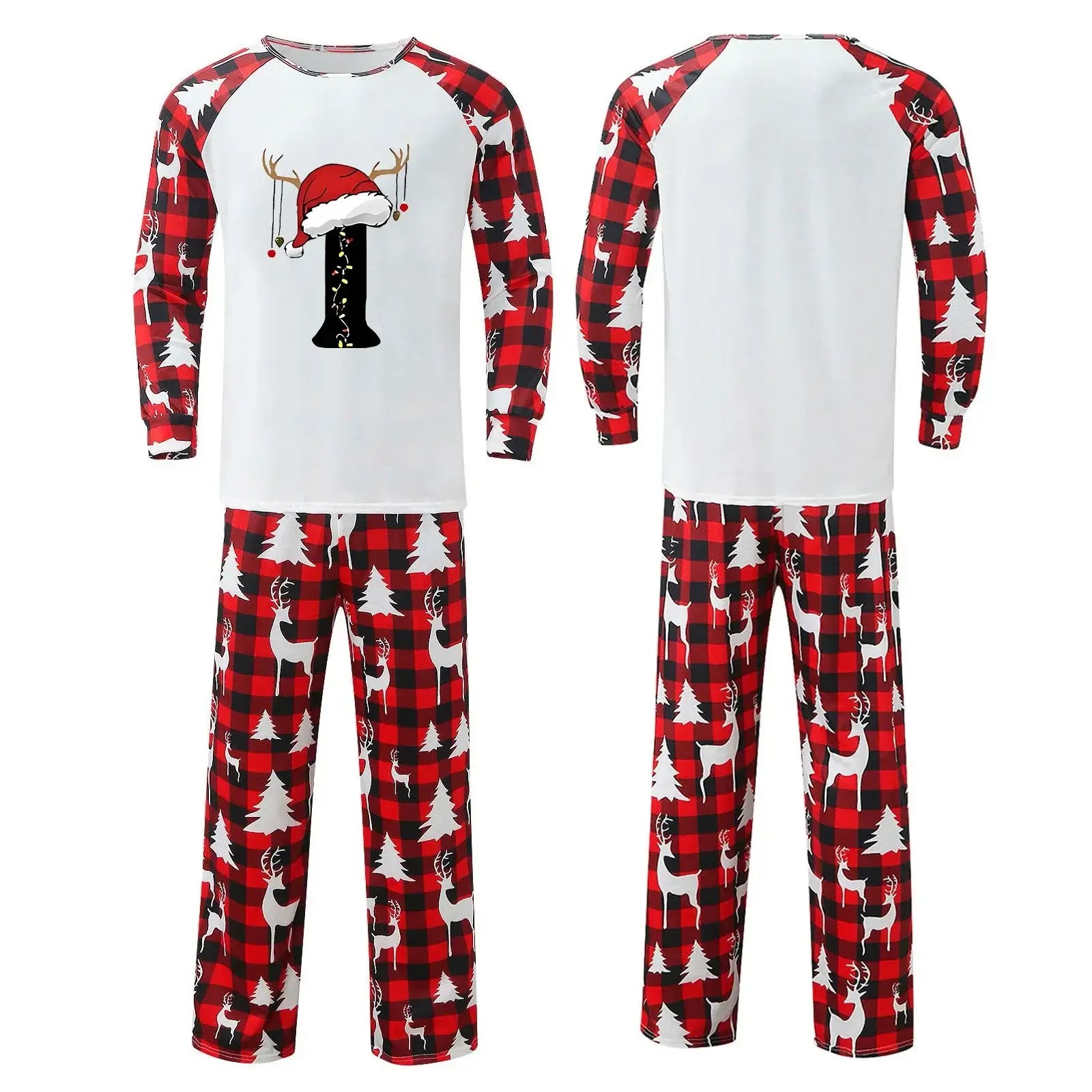 Matching family Christmas plaid long sleeve pajama set