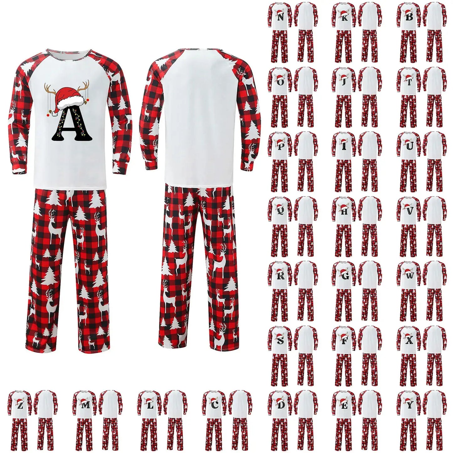 Matching family Christmas plaid long sleeve pajama set
