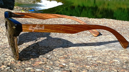Real Walnut Wood Club Style Sunglasses, Polarized Lenses Default Title