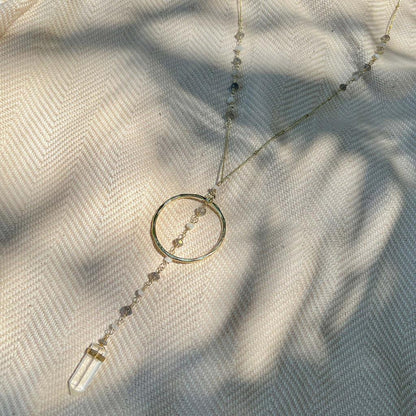 Crystal Halo Y Necklace Default Title