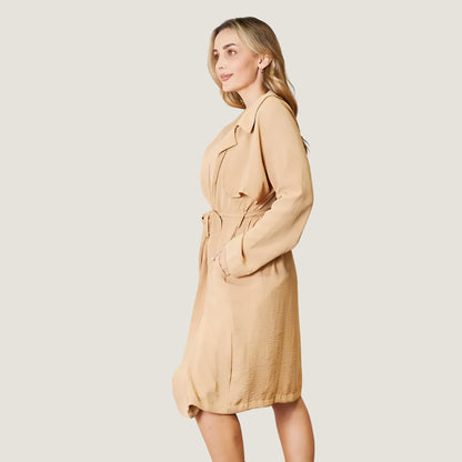 Culture Code Full-Length Trench Coat with pockets and adjustable tie waist