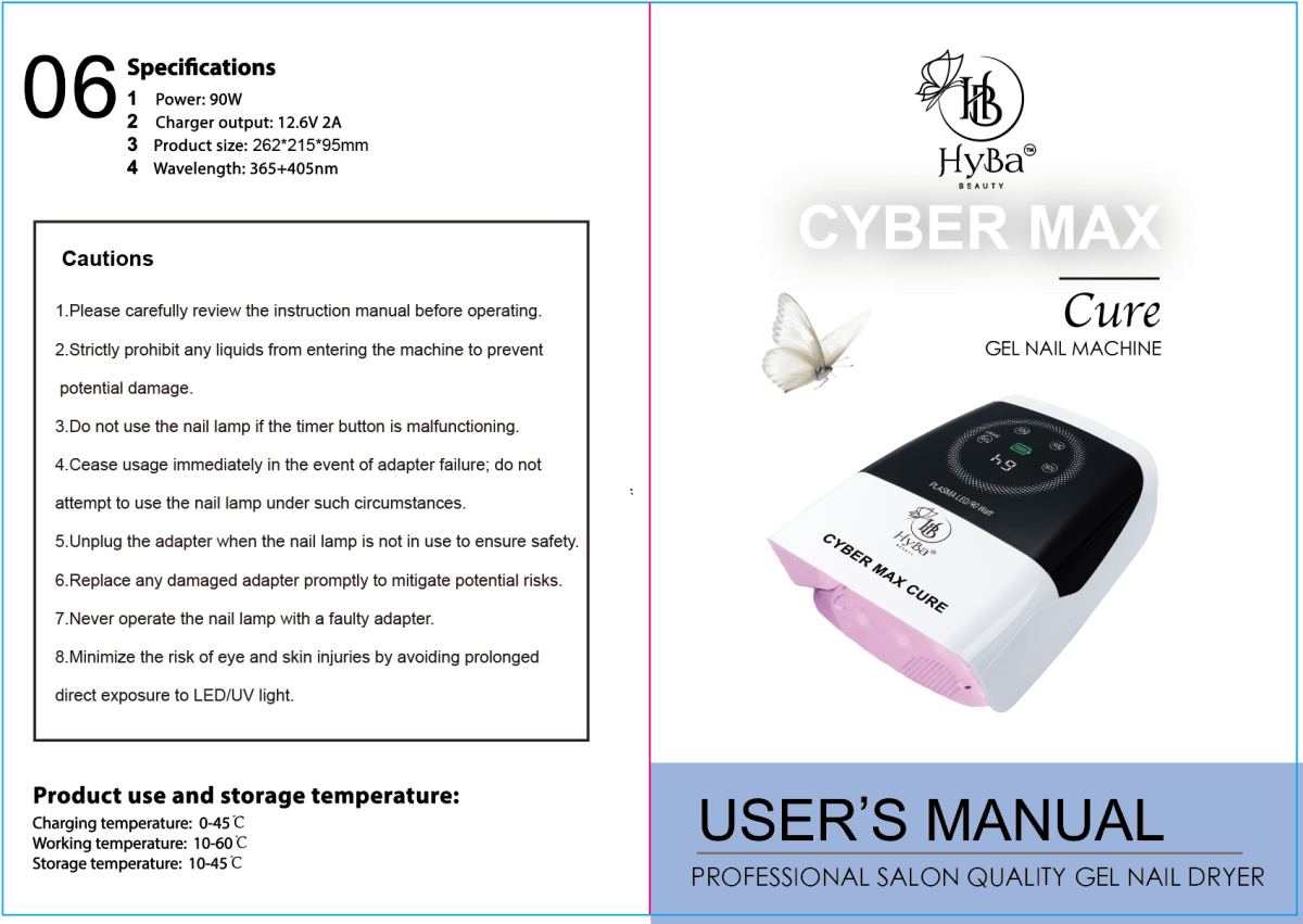 CYBER MAX Cure Nail Gel Machine 90watt / Pink Light