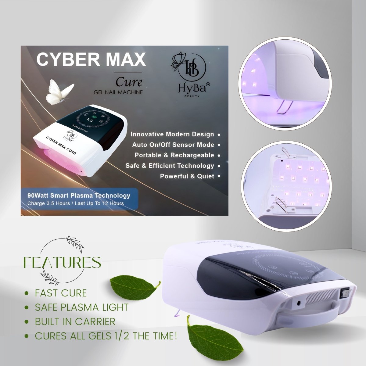 CYBER MAX Cure Nail Gel Machine 90watt / Pink Light