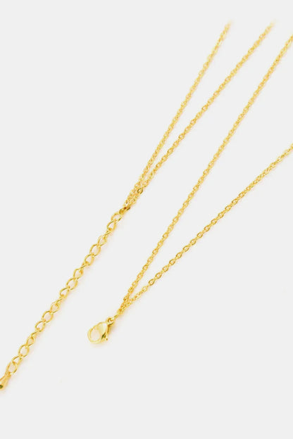 Linked Ring Pendant Chain Necklace Gold / One Size