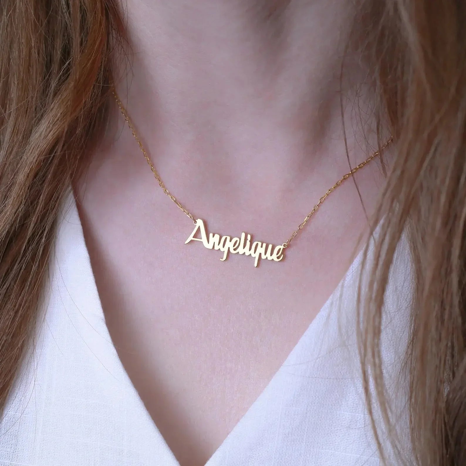 Name Necklace - personalized name necklace Gold