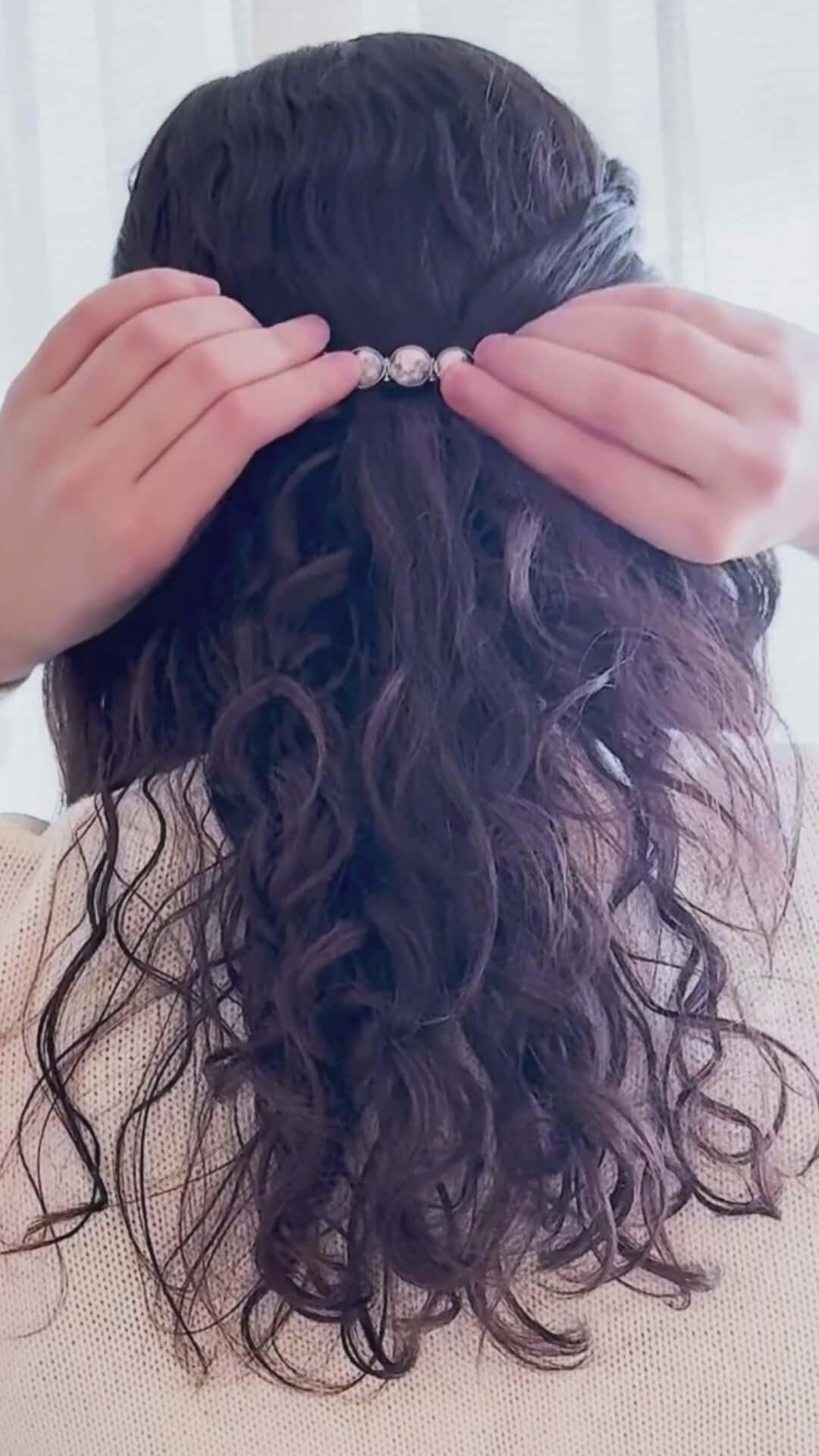 Moon Phase Hair Clip Barrette Silver
