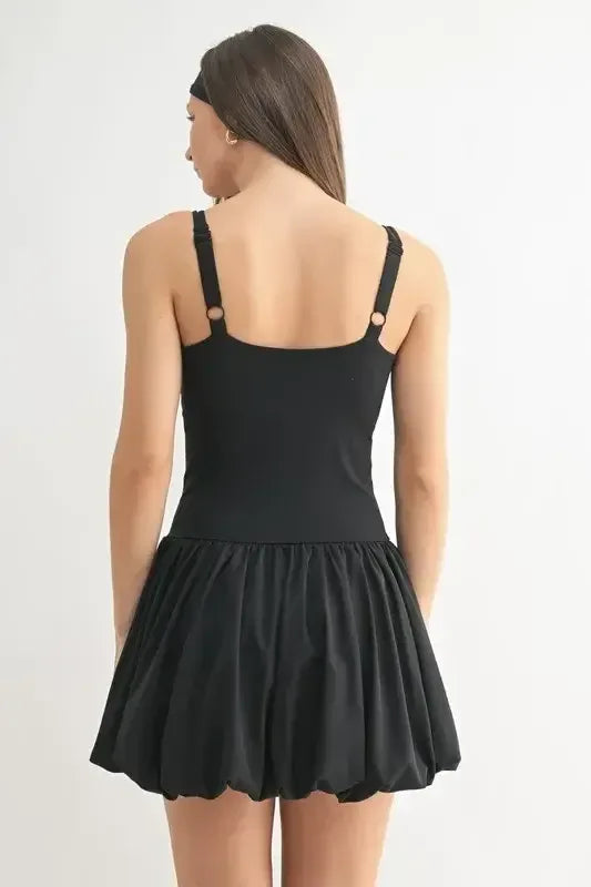 MONO B Bubble Active Mini Dress BLACK / S