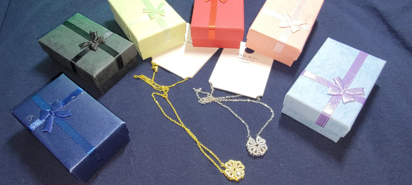 Lucky Clover- Four Leaf Heart Shape Necklace Gold Necklace