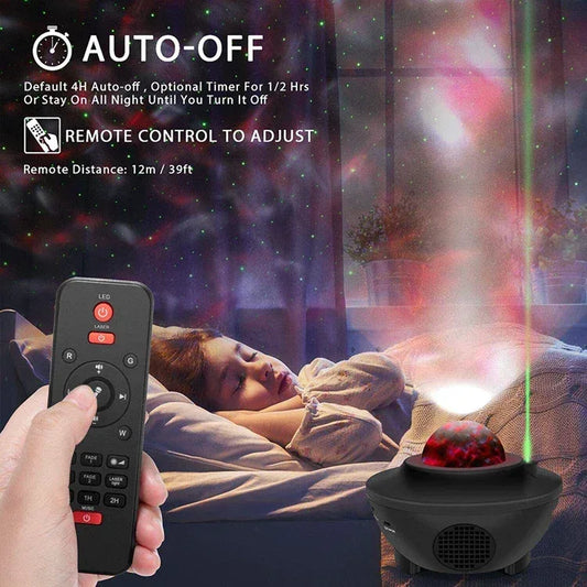 Colorful Starry Sky Galaxy Projector with Bluetooth Speaker White
