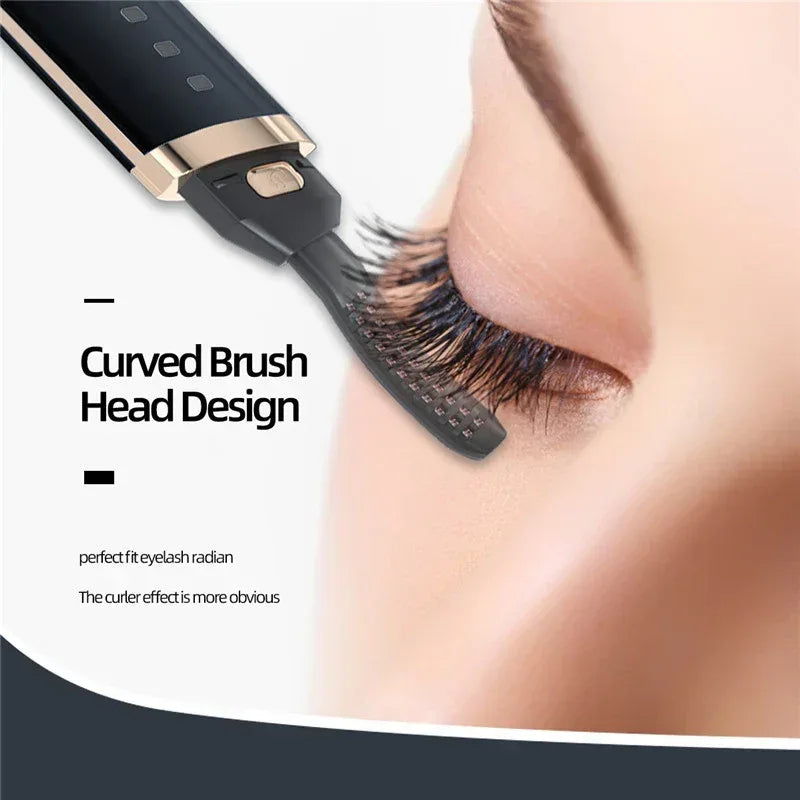 Electric Eyelash Curler Temperature Adjustable Quick Heating Eyelash Black