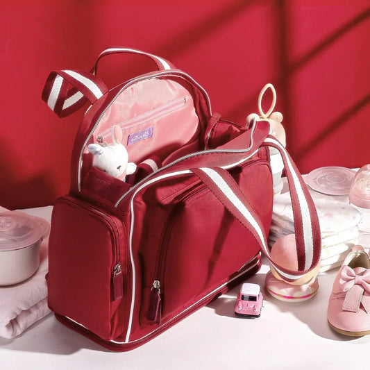 Large Capacity Fashion Diaper Backpack red