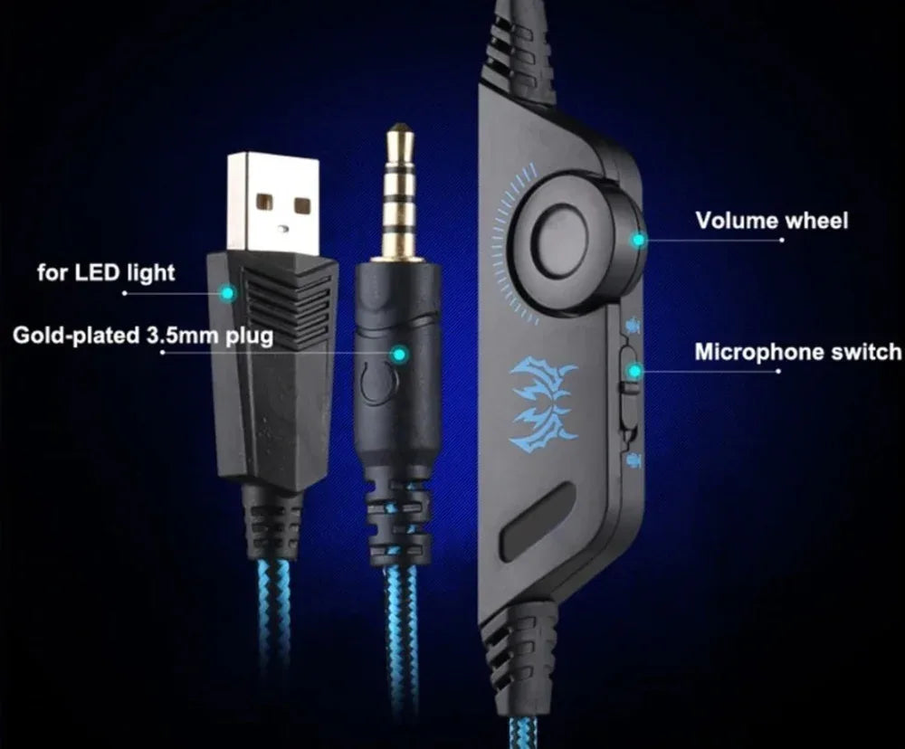 Ninja Dragon G9300 LED Gaming Headset with Microphone Blue