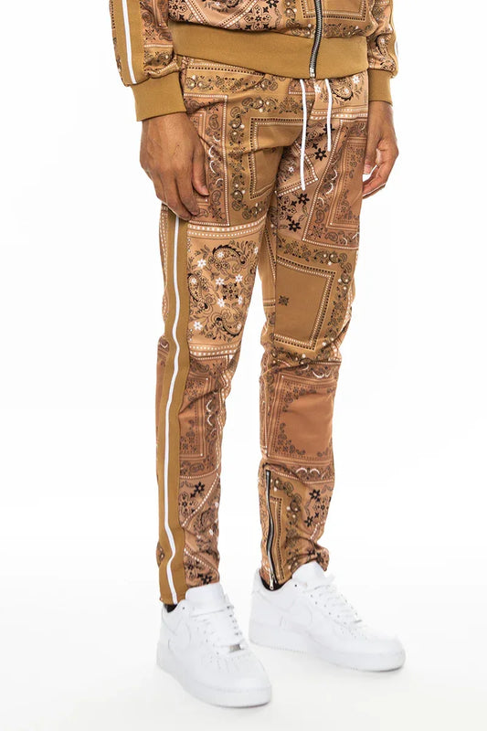 Paisley All Over Print Pants(brown) S