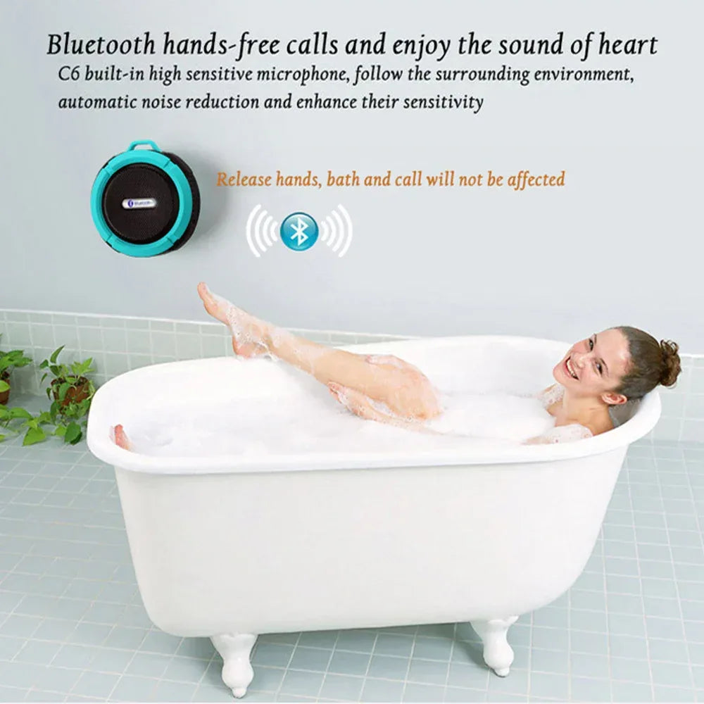Mini Portable Waterproof Bluetooth Speaker with Suction Cup White