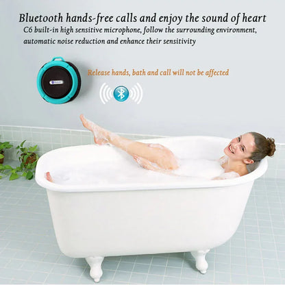 Mini Portable Waterproof Bluetooth Speaker with Suction Cup White