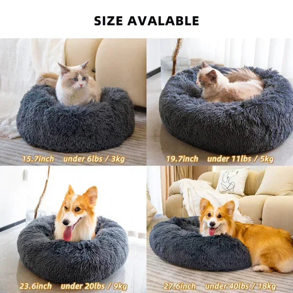 Pet Beds for Cats Dog Bed Washable Anti Anxiety Fluffy Dog Bed 50cm