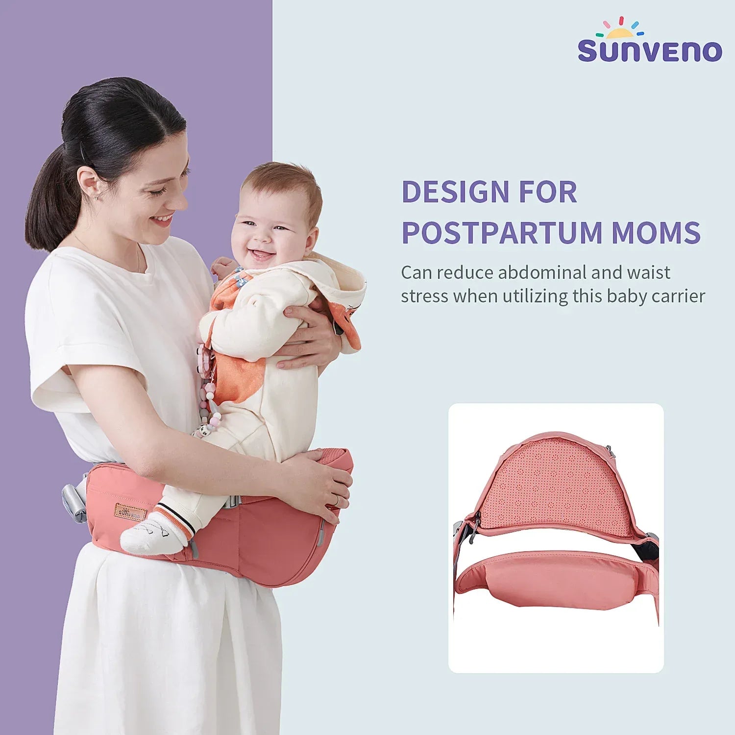 Fashionable Baby Hipseat Carrier Pink Clover
