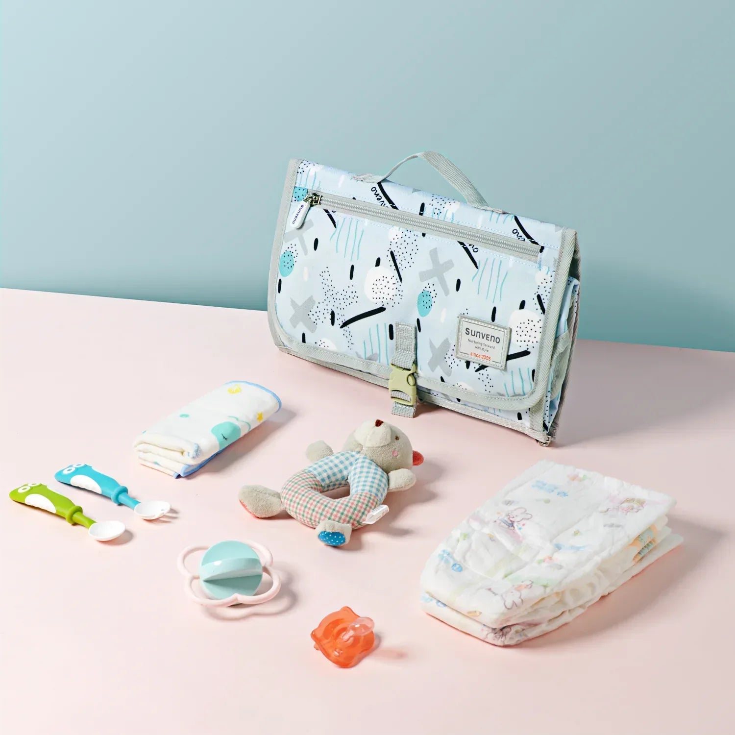 Foldable Changing Pad Light Pink