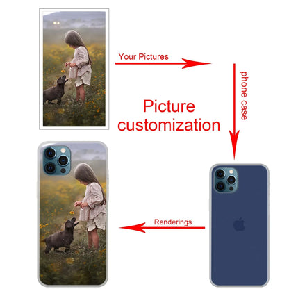Custom Customized Phone Case For iPhone Transparent silicone Case