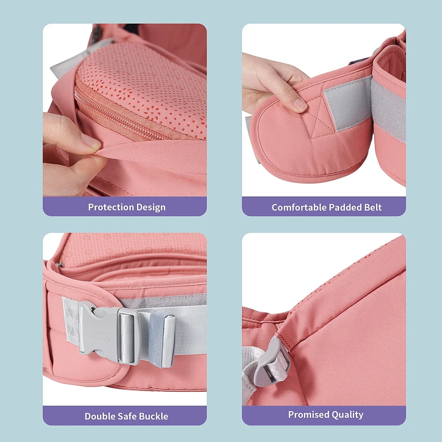 Fashionable Baby Hipseat Carrier Pink Clover