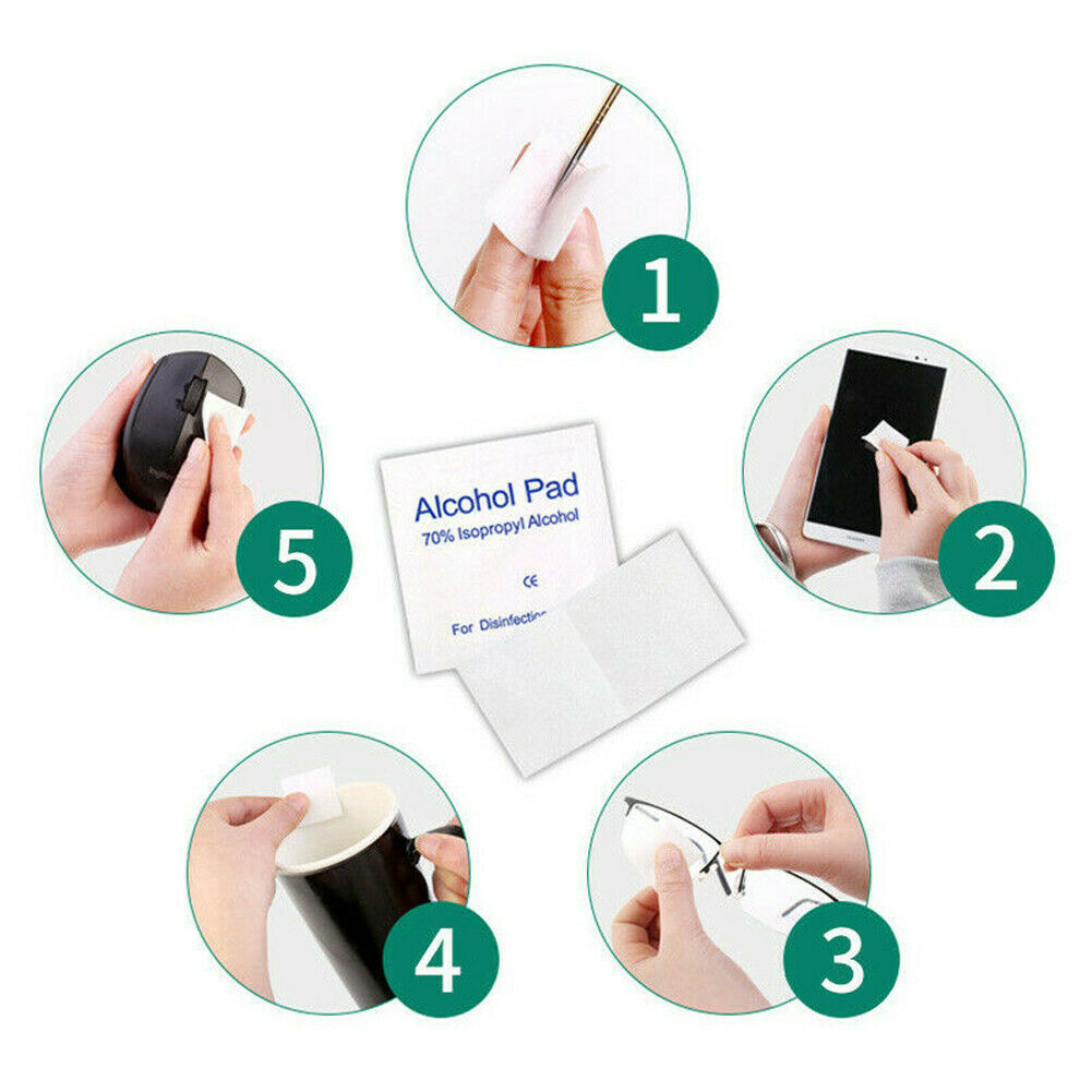 500-PCS Disposable Alcohol Cotton Prep Pad Sterilization Swabs
