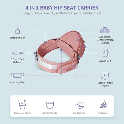 Fashionable Baby Hipseat Carrier Pink Clover