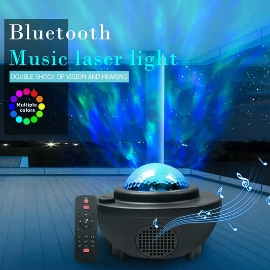 Colorful Starry Sky Galaxy Projector with Bluetooth Speaker White