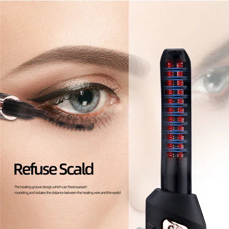 Electric Eyelash Curler Temperature Adjustable Quick Heating Eyelash Black