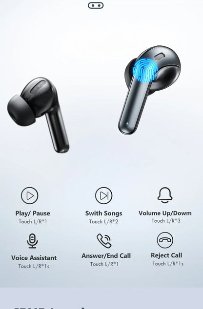 LED TWS Earbuds Bluetooth 5.0 Earphones for Huawei Iphone Black