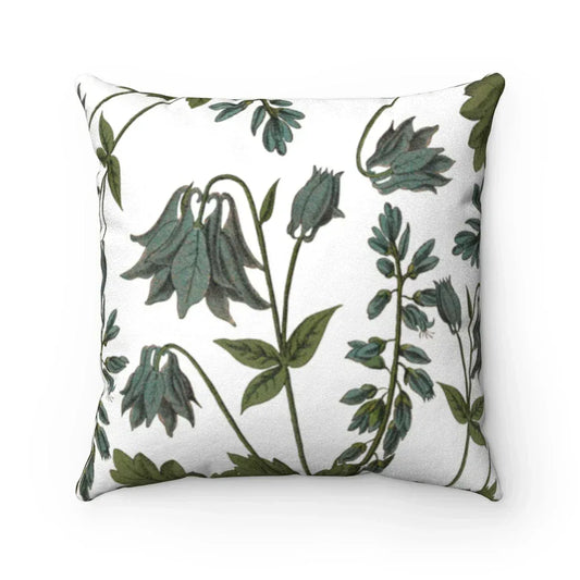 Bluebell Blossoms Double Sided Print Faux Suede Home Decor Cushion 14" × 14"