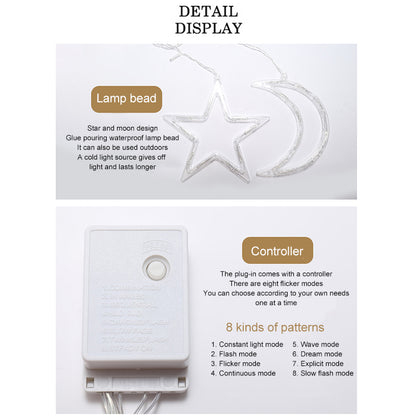Moon Star Lamp String Xtmas Light Remote Control Default Title