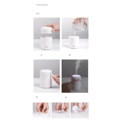 Portable Air Humidifier Aroma Essential Oil Diffuser for Car Home White