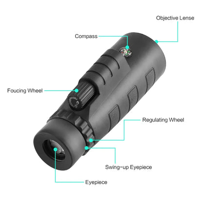 10X HD Optical Monocular Telescope with Phone Clip Default Title