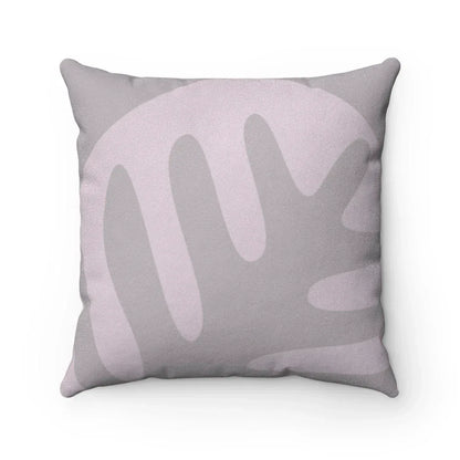 Abstract Pink Leaf Double Sided Print Faux Suede Home Decor Cushion 14" × 14"